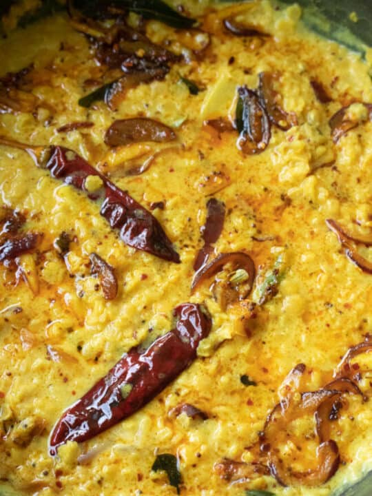 Dhal curry made Sri Lankan style with tempering.