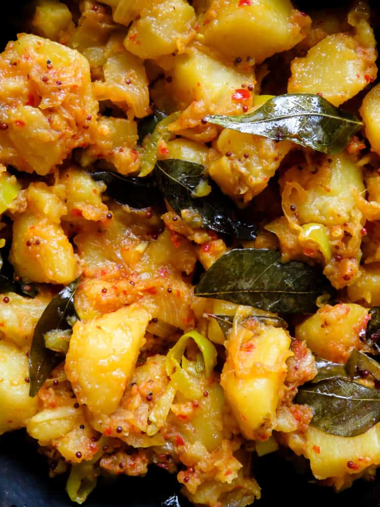 Sri Lankan spicy Dry Potato Curry(devilled potatoes). Island smile