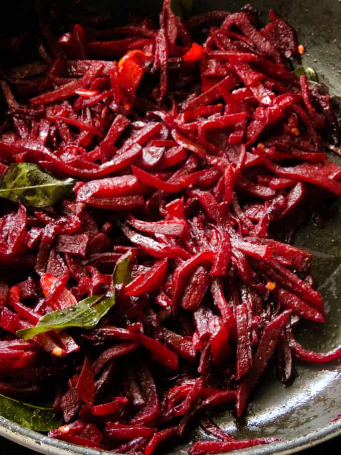 stirfried- sri lankan beetroot curry.