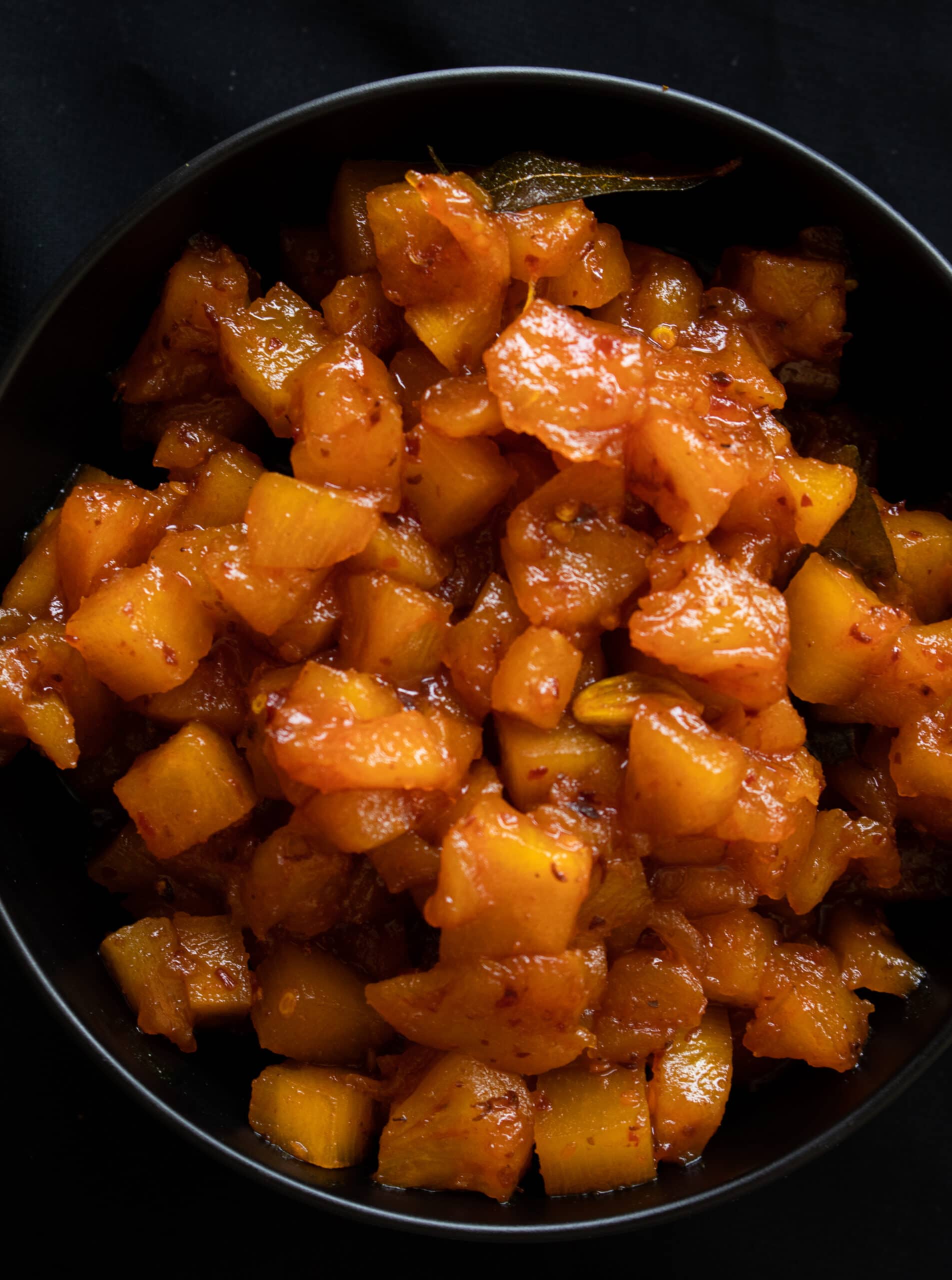 cooked pineapple chutney in a bowl