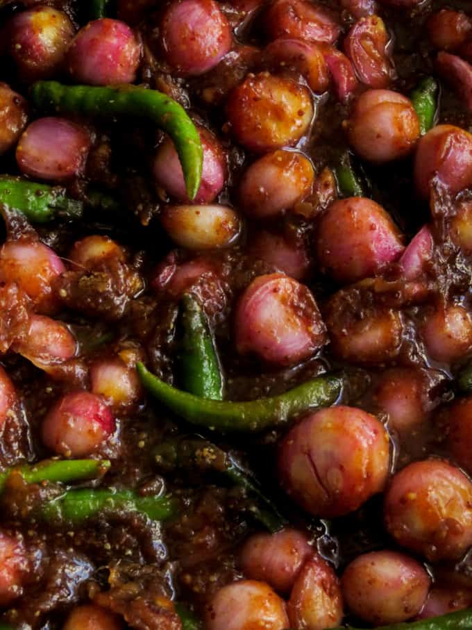 Sri Lankan malay date and onion achchaaru.