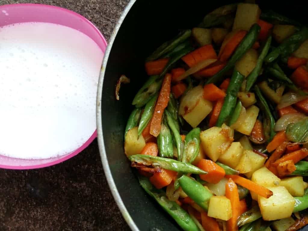 Mixed Vegetables in Coconut milk Island smile