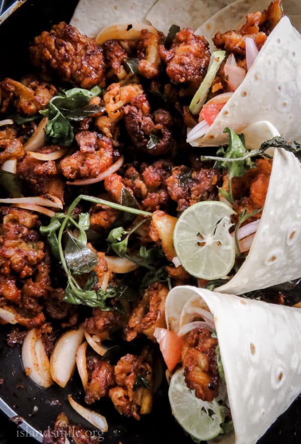 Deep fried, hot butter Calamari Tacos Street food style