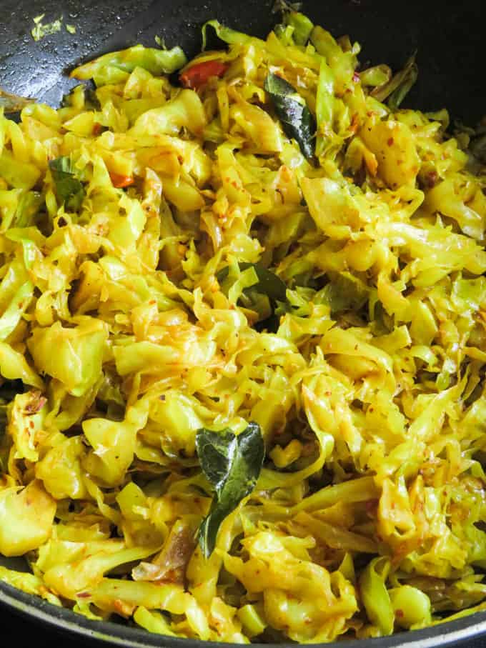 fried cabbage made the Sri Lankan way. fried cabbage made the Sri Lankan way.