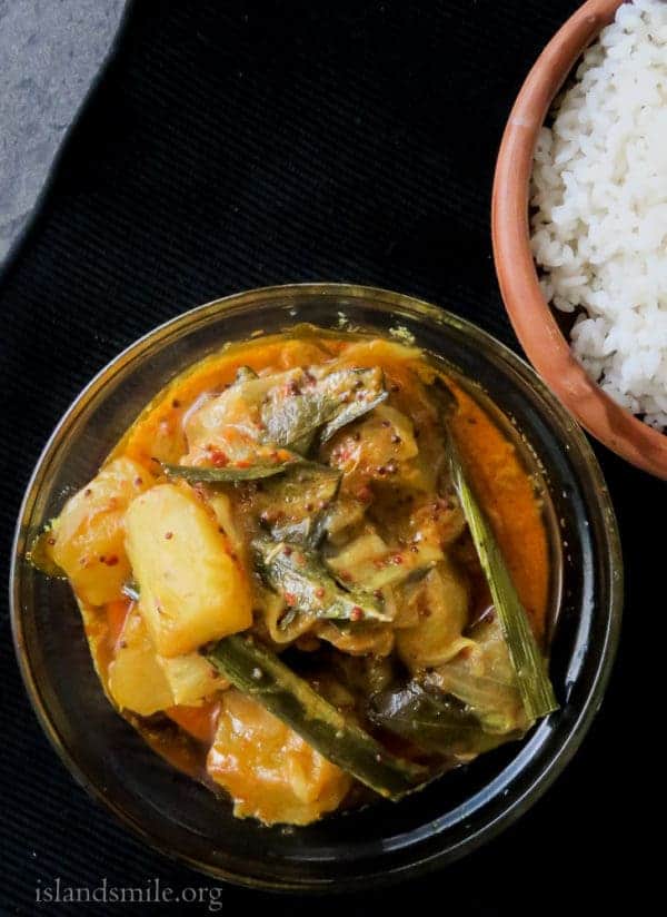sweet potato curry(sri Lankan, bathala curry). ISLAND SMILE