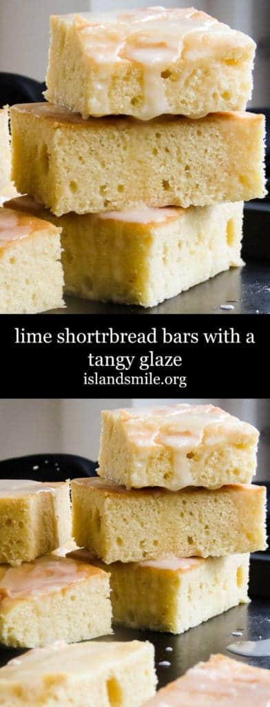 Iced lime shortbread bars image