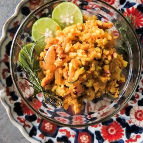 Cauliflower with shredded chicken and rosemary filling-islandsmile.org