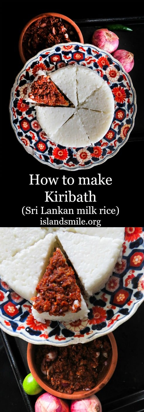 Your first experience in Sri Lankan food should begin with Kiribath(milk rice). It's an easy breakfast dish you can make with two main ingredients, usher in the new year or celebrate a memorable occasion with this special dish. #kiribath #sriLankan #milkrice #rice #breakfast.