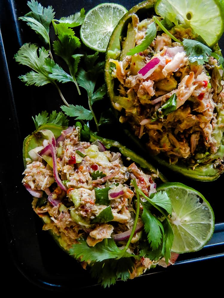 Raw Avocado Tuna salad with Onion and cilantro-islandsmile.org