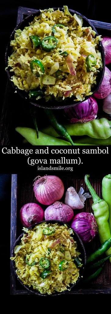 Cabbage and coconut sambol(Sri Lankan gova mallum), A healthy dish made in 20 minutes. #Vegan #vegetarian #low-carb #gluten-free #easy #srilankan #side-dish #healthy