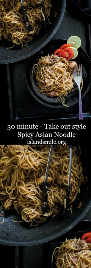 Asian spicy chicken noodles-islandsmile.org