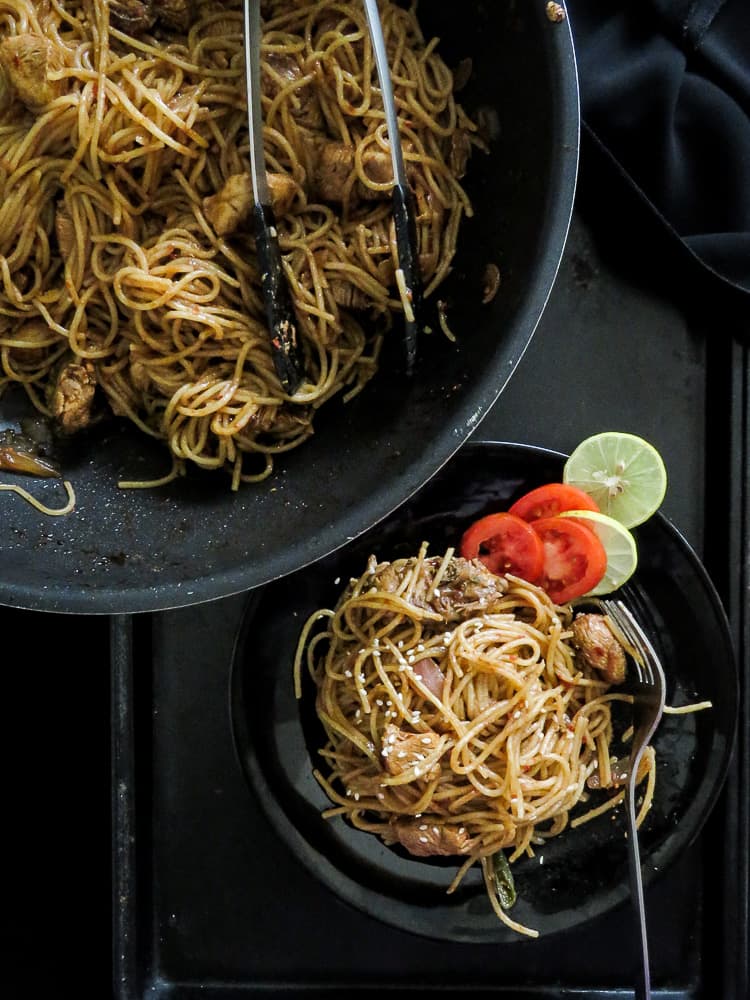 30 minute- take out style spicy asian noodles