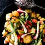 Potato, spring Onion Basil chilli stir-fry-islandsmile.org