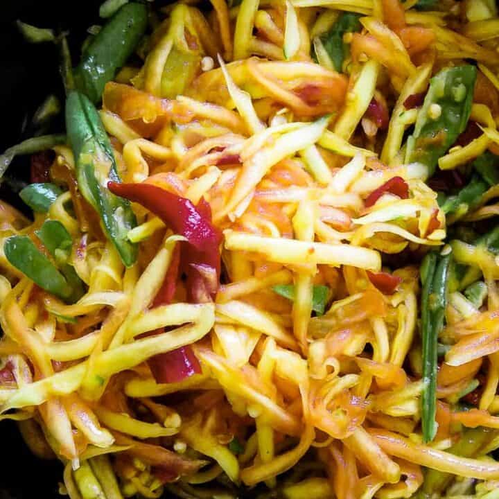 Easy spicy Papaya salad(vegan, vegetarian)-islandsmile.org
