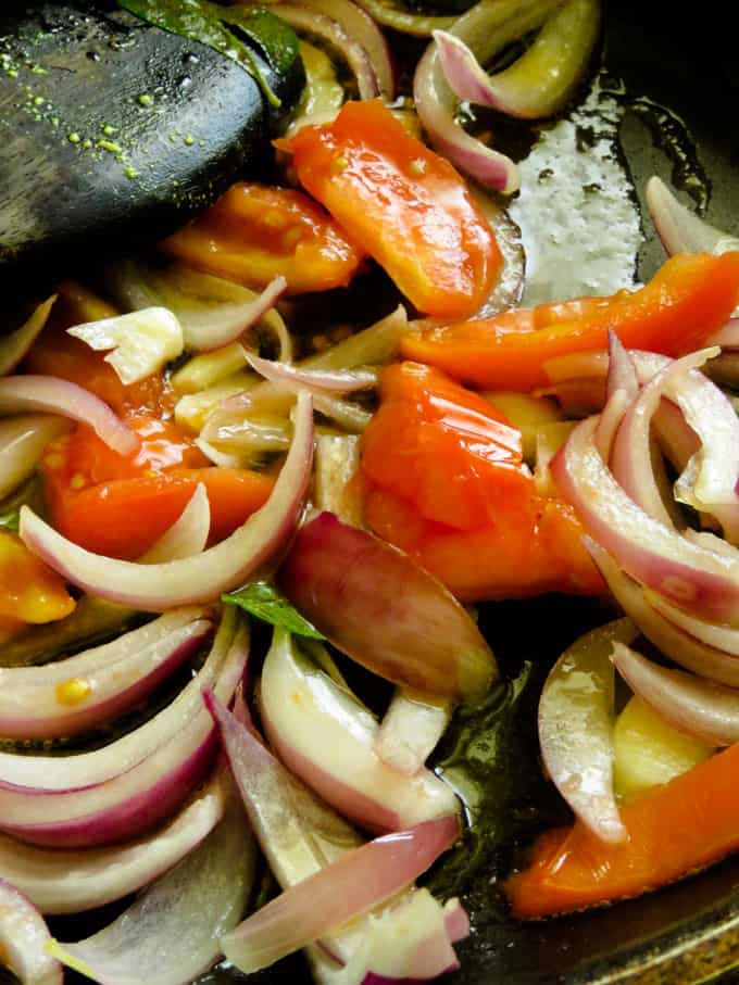 tempering for the okra.