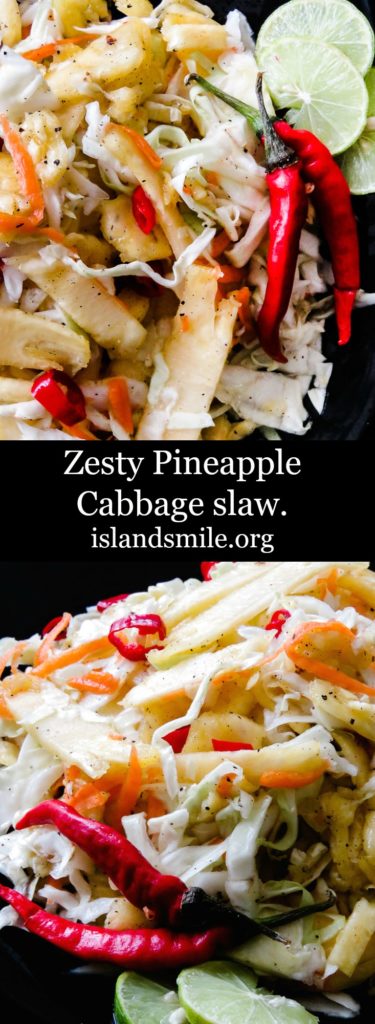 spicy Pineapple coleslaw.