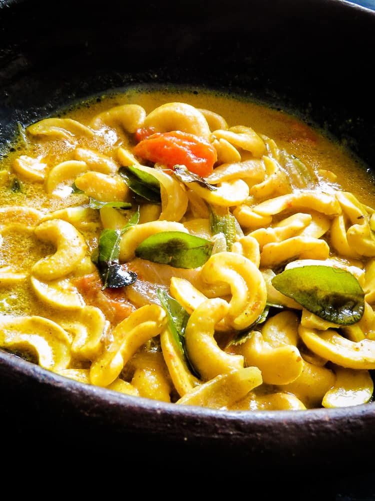 Sri lankan tempered cashew(kaju)curry. Island smile