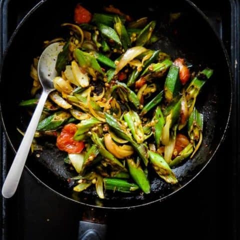 okra stir-fry the sri lankan way.