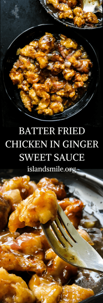 Asian batter fried chicken in a ginger sweet sauce. family of five or two, this popular Chinese take-out meal is definitely a dish for you to enjoy.