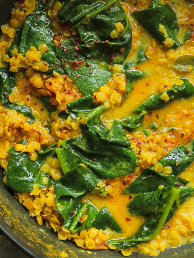 Sri Lankan Dhal(red lentil)spinach curry ISLAND SMILE