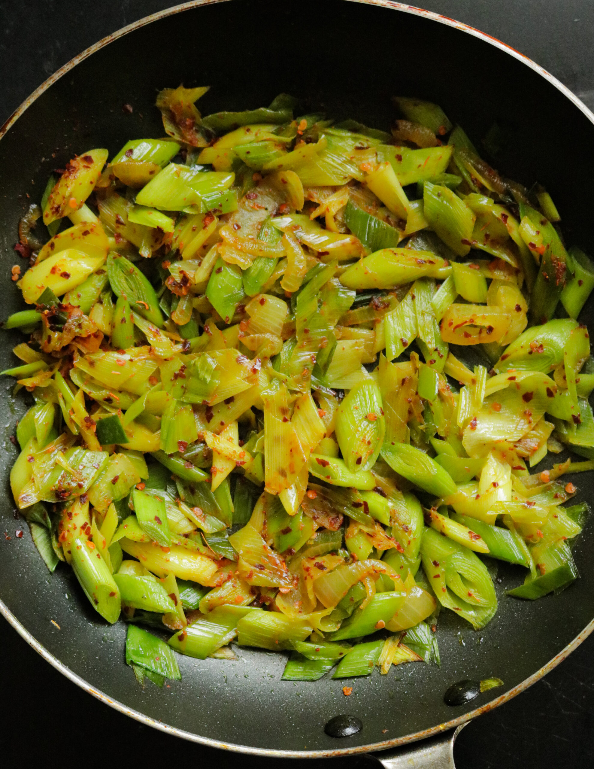 Sri Lankan chilli leeks fry(sauteed leeks) ISLAND SMILE