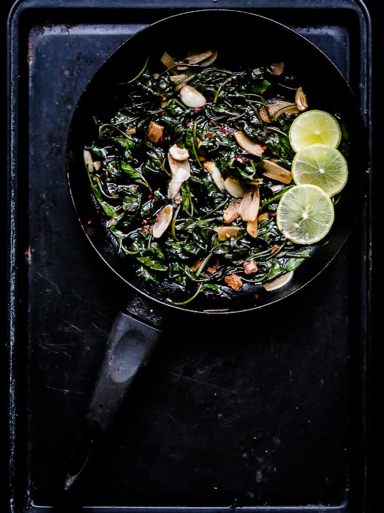 Easy garlic kankung(water spinach)stir-fry with garlic-islandsmile.org
