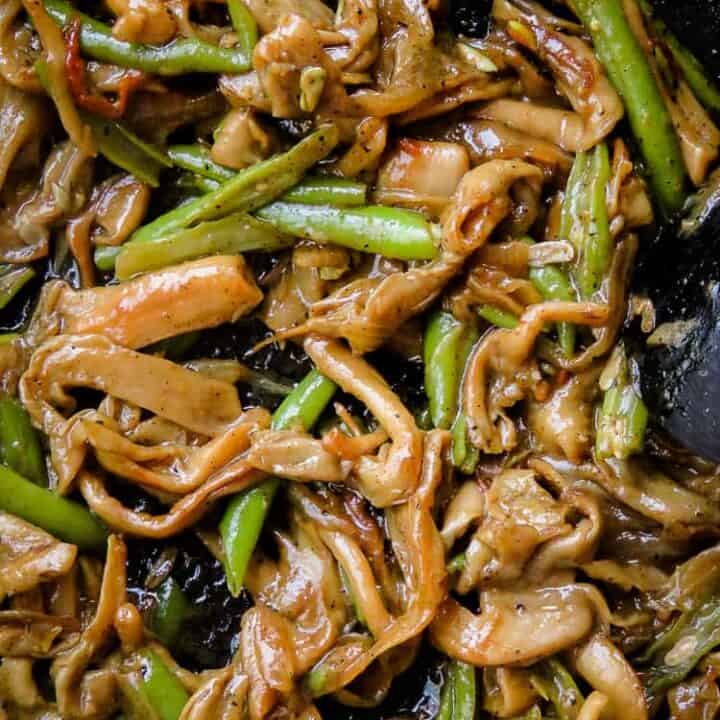 Oyster Mushroom and green bean stir-fry-islandsmile.org