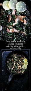 Easy garlic kankung(water spinach)stir-fry with garlic.