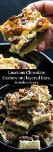 luscious chocolate-cashewnut layered bars -islandsmile.org