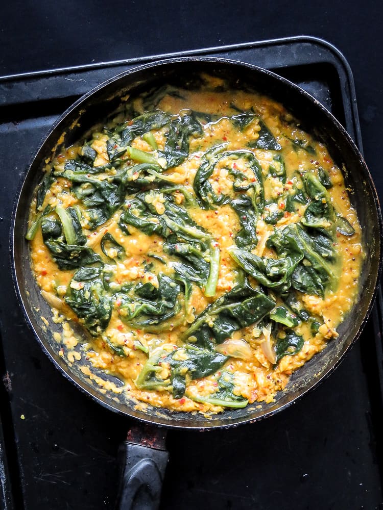 tempered lentils and spinach curry(dhal) -islandsmile.org
