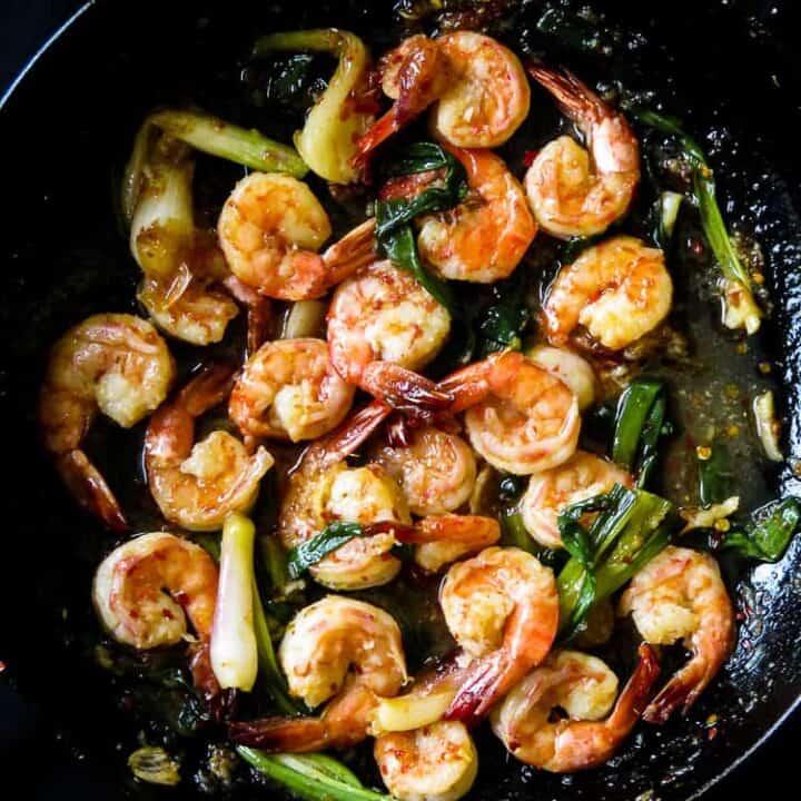 20 minute- caramelized garlic shrimp stir-fry-islandsmile.org