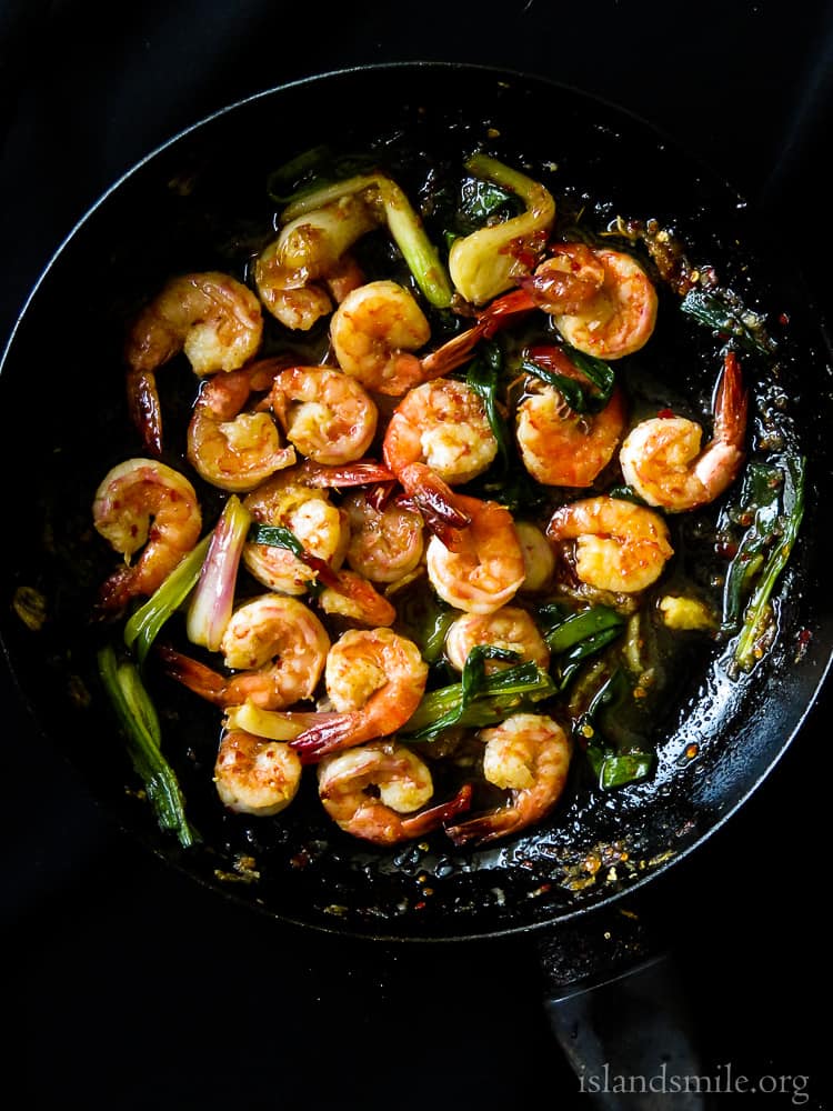 20 minute- caramelized garlic shrimp stir-fry-islandsmile.org