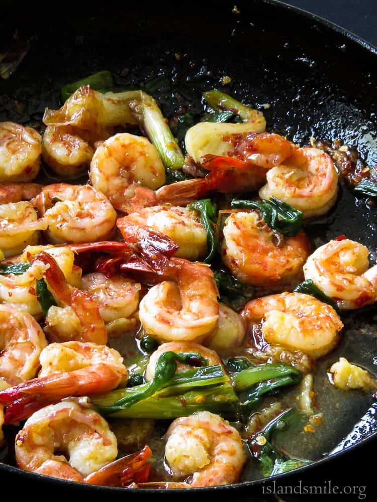 20 minute- caramelized garlic shrimp stir-fry-islandsmile.org