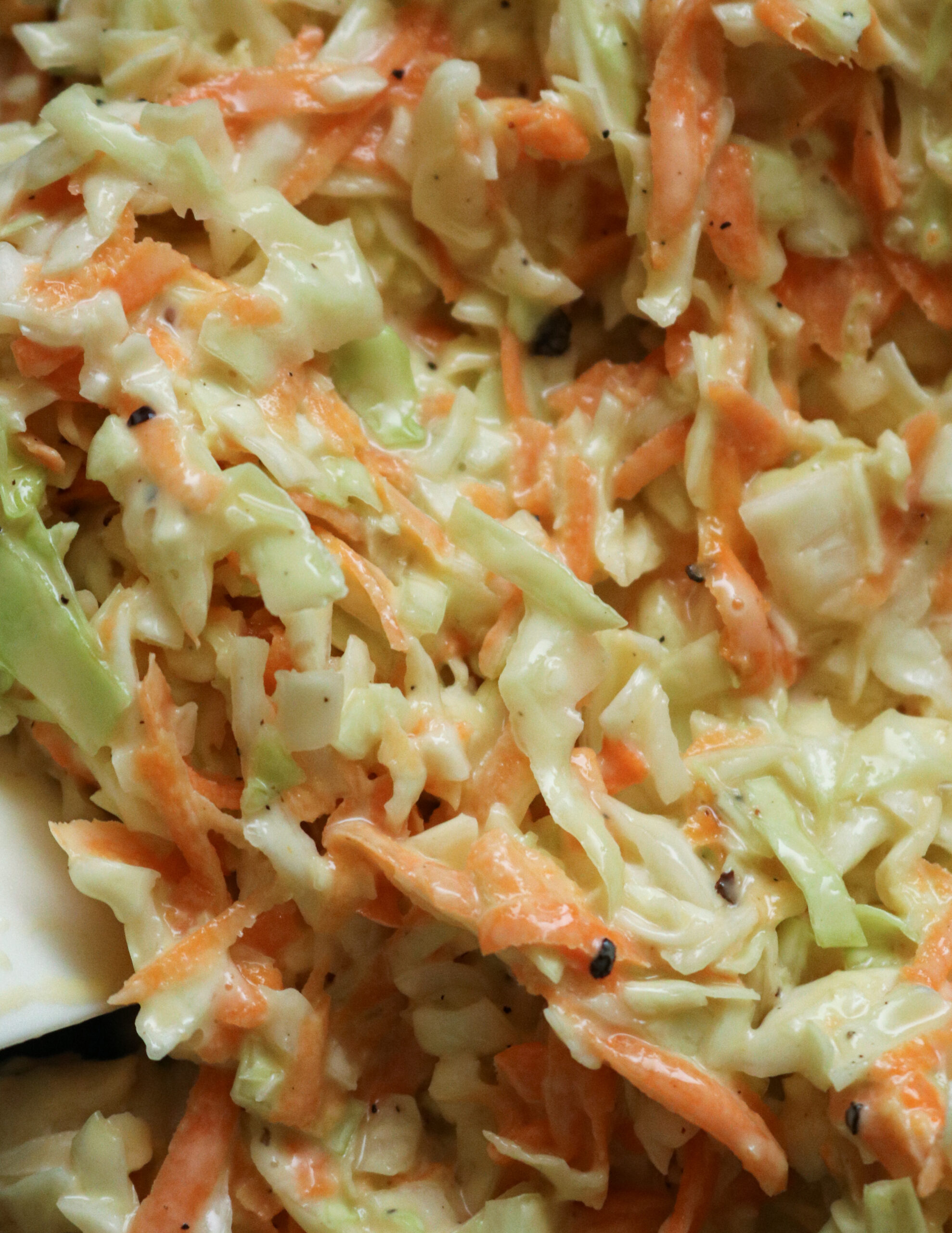 TRADITIONAL COLESLAW SALAD WITH MAYONNAISE(HOMEMADE). ISLAND SMILE