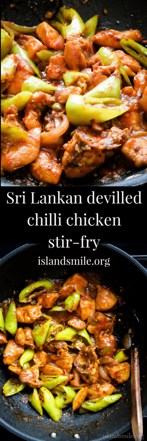 Sri  Lankan devilled chilli chicken stir-fry,  