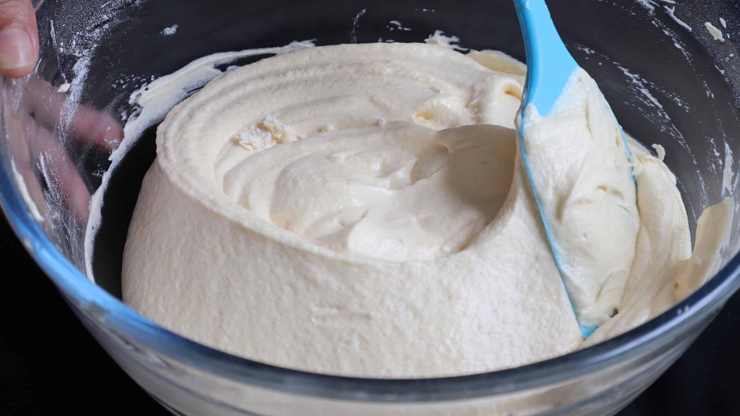 butter cake batter ready to be baked.