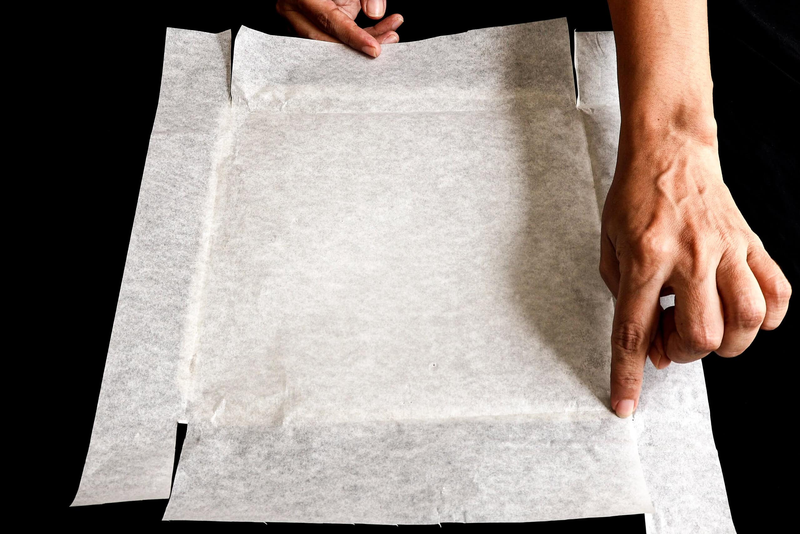 baking paper cut to fit the baking pan.