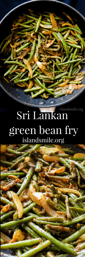 Sri Lankan spicy green beans stir-fry(bonchi thel dala). A vegan Sri Lankan stir-fry recipe you can cook in 30 minutes. There's no coconut milk to tone down the spice level but with a creamy potato curry or a pumpkin curry, this Asian bean side dish balances a plate of Sri Lankan food.