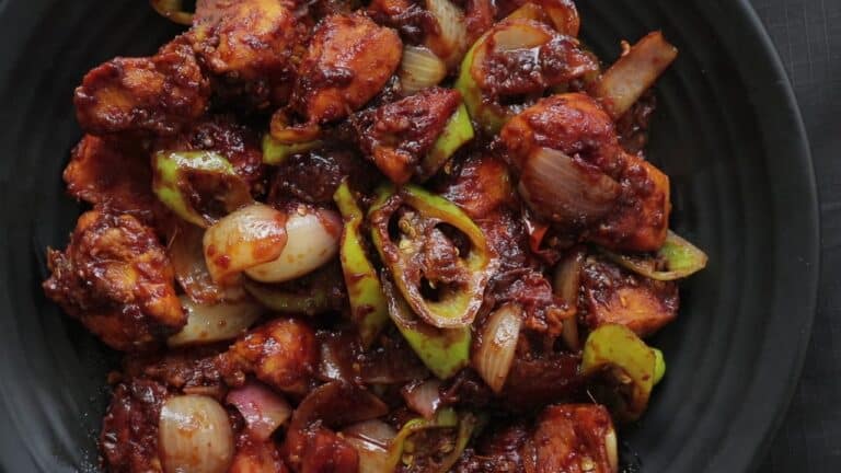 Devilled Sri Lankan devilled chicken- spicy chicken stir fry. | ISLAND SMILE