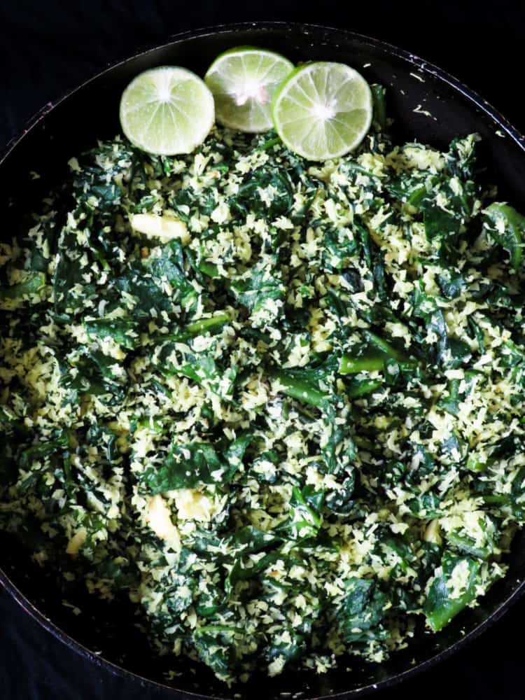 spinach and coconut mallung(no oi stir-fryl)-islandsmile.org