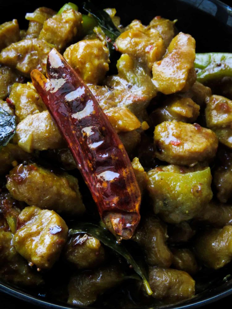 How to cook a Sri Lankan-vegetarian soya meat curry(gluten-free). A vegetarian dish made with mealmaker. A meat substitute for all vegan and vegetarian diets full of plant-based protein. How to cook a Sri Lankan-vegetarian soya meat curry(gluten-free). A vegetarian dish made with mealmaker. A meat substitute for all vegan and vegetarian diets full of plant-based protein.