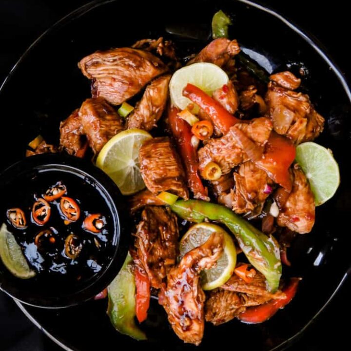 teriyaki chicken with onion and peppers, add a few more of your favorite vegetables, give it a good toss, now add a bowl of rice on the side and your quick weekend meal is ready-islandsmile.org