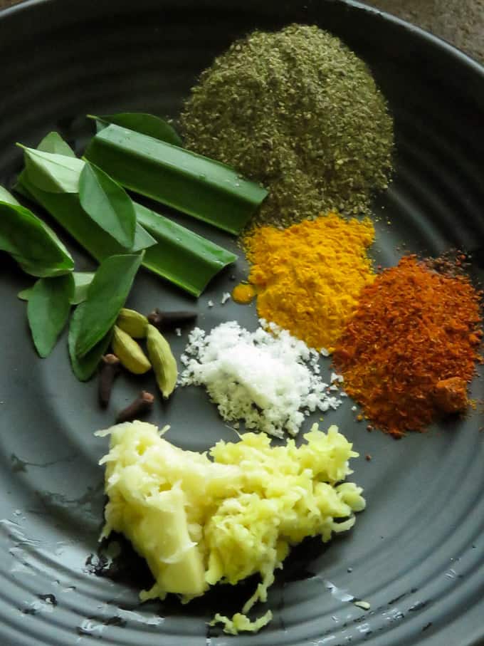 spices needed for the sour fish(ambulthiyal)curry.