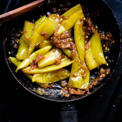 spicy capsicum fry(malu miris theldala).