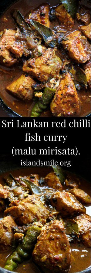 Sri Lankan red chilli fish curry(malu mirisata). fresh fish cooked in Lankan spices and condiments pounded in a mortar and pestle for maximum flavor.#spicy #fish #srilankan #glutenfree #lowcarb #curry #fish