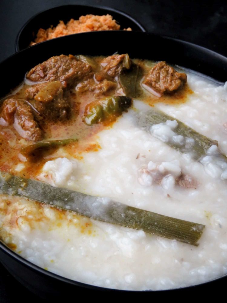 Rice and beef kanji(Sri Lankan, congee). ISLAND SMILE