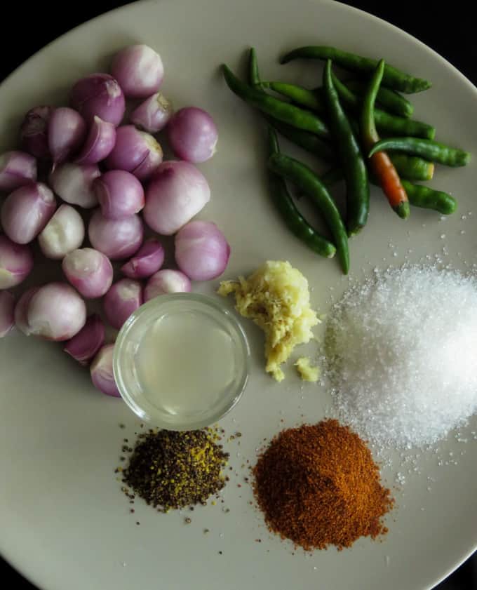 ingredients for Sri Lankan batu moju.