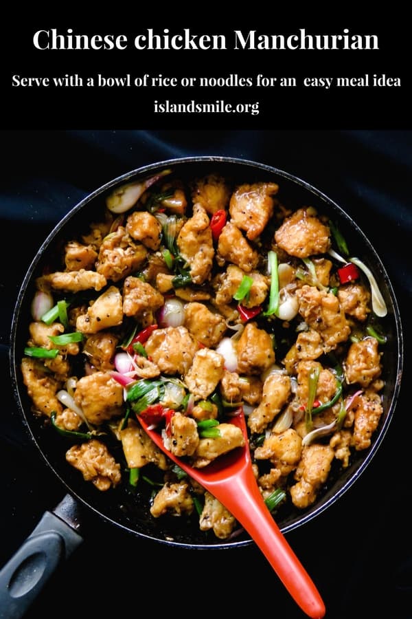 Chinese chicken Manchurian-do something different for your weekend dinner, make a large pan of this delicious (restaurant-style) indo-Chinese dish.  There's no need to make multiple dishes, just a bowl of rice or noodles is all you need for an easy meal for the family. #chinese #fastfood #Indian #meal #skillet #appetizer #chinese