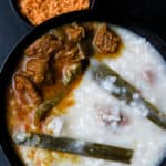 Beef and rice kanji(Sri Lankan, congee)- a staple for breaking fast(iftar), a rice porridge made with a combination of beef stock and coconut milk, slow-cooked gives you the tastiest bowl of congee that warms you up from within.-islandsmile.org