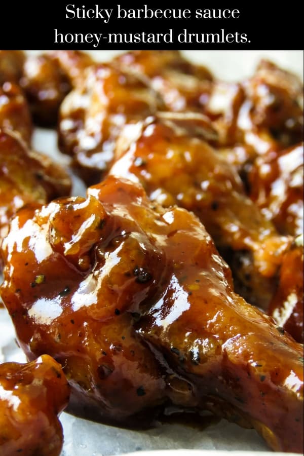 Sticky barbecue sauce-honey mustard drumlets(copycat recipe)-finger licking food made right at home. sweet, tangy, sticky and spiced, giving them a burst of flavors. a platter of these party food is a must for your game day get-together, barbecues and picnics.